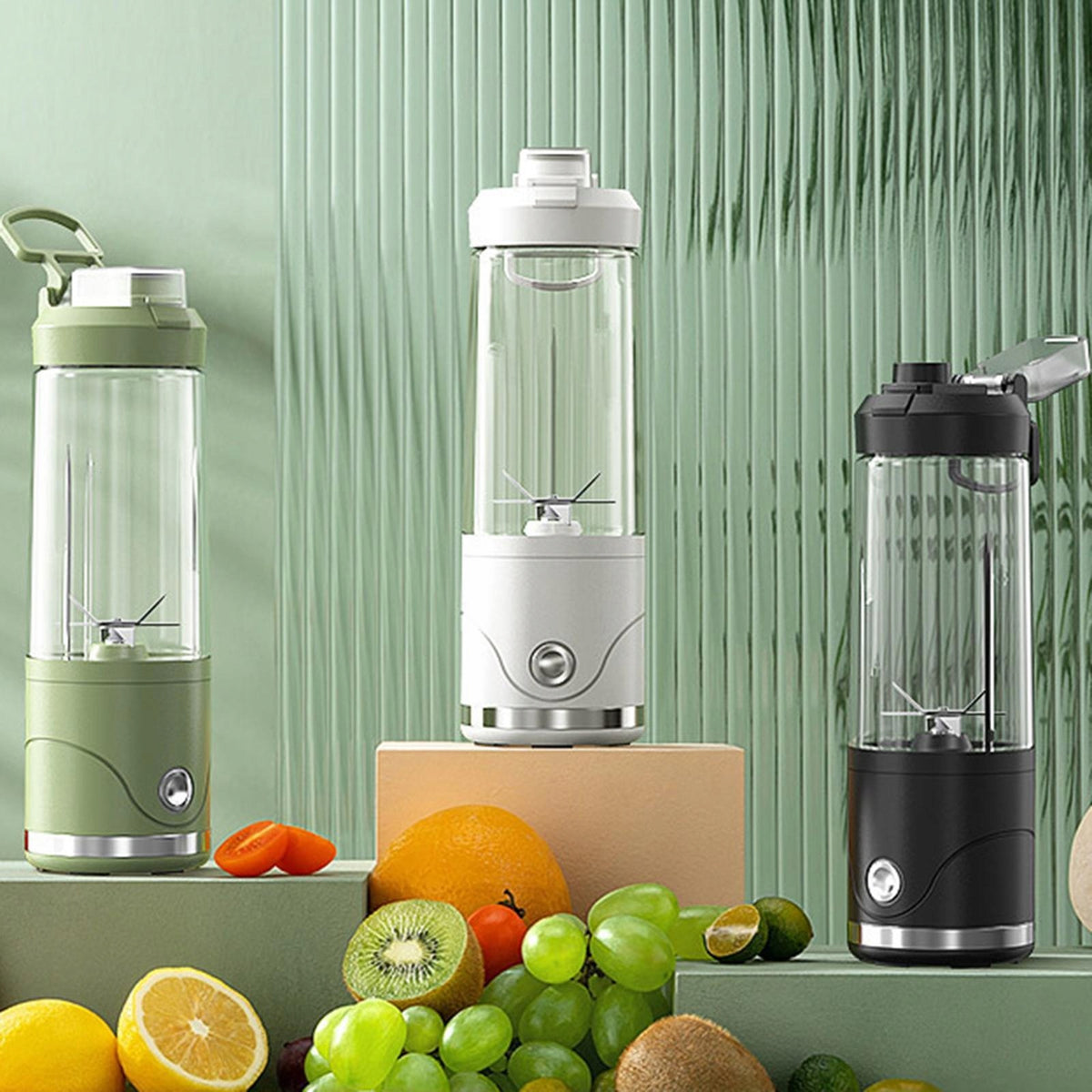 Portable Blender Mixer Fruit Machine Compact Mini Hand Blender Small Green Packaging status original