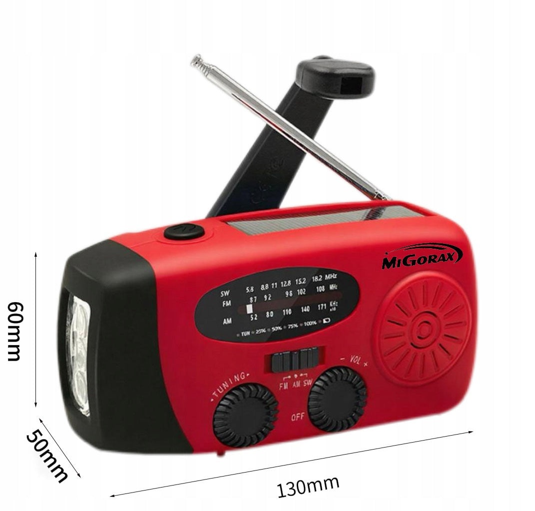 Portable Crank Emergency Radio with Solar Powerbank SOS Flashlight Manufacturer code MC-071