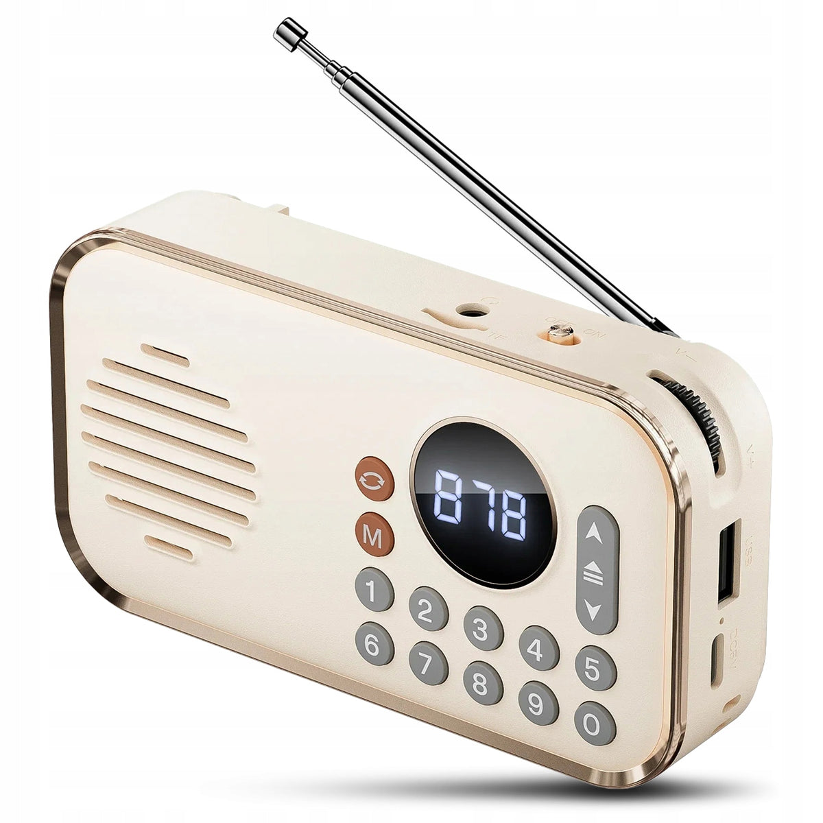 Portable FM Radio Retro Bluetooth Speaker USB SD AUX Rechargeable Packaging status original