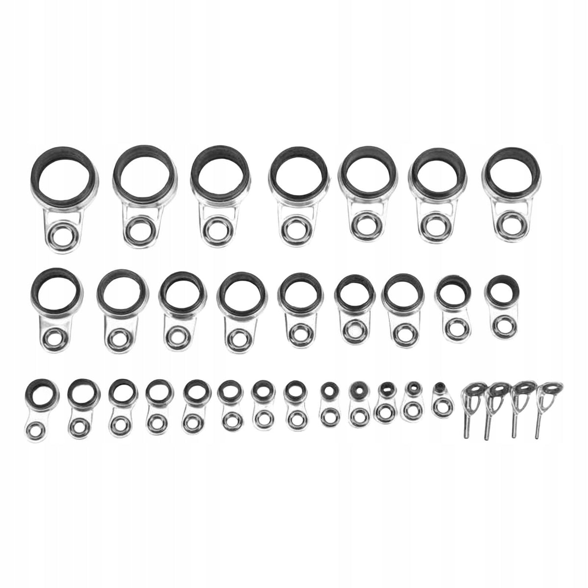 Portable Fishing Rod Guides Line Rings Wire Loop Guide Eye Telescopic 33pcs Brand no brand