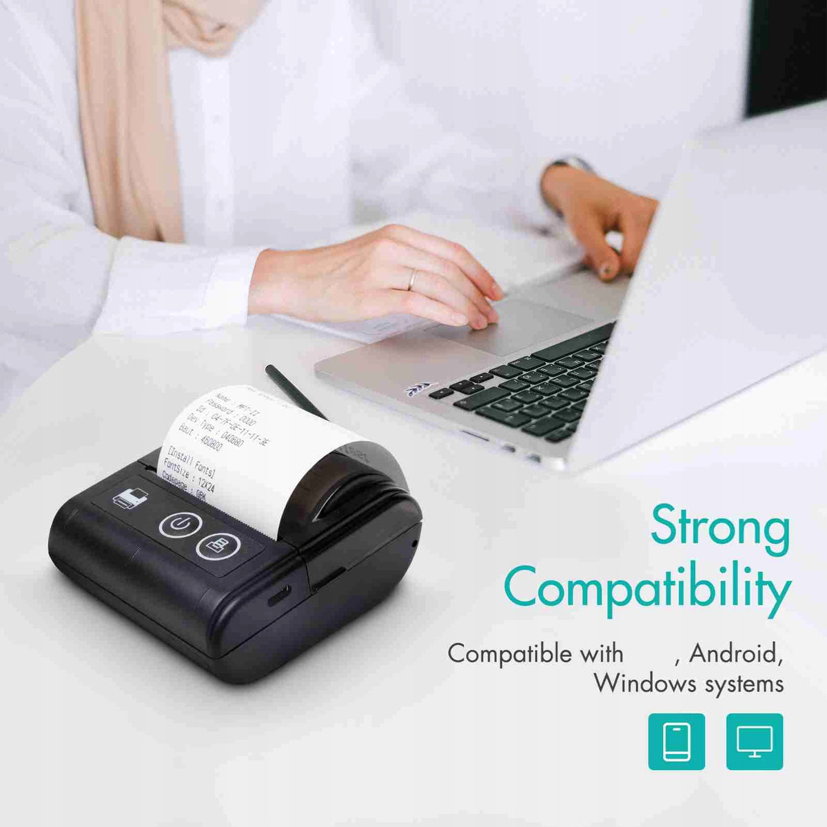Portable Mini Thermal Receipt Printer USB BT Connection 2 Inch Bezpr