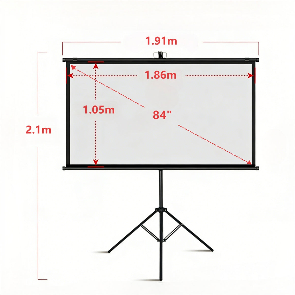 Portable Projection Screen 84 Inches 16:9 Rollable FULL HD 4K+FREEBIE Tripod Model YFDZ-6979382043018