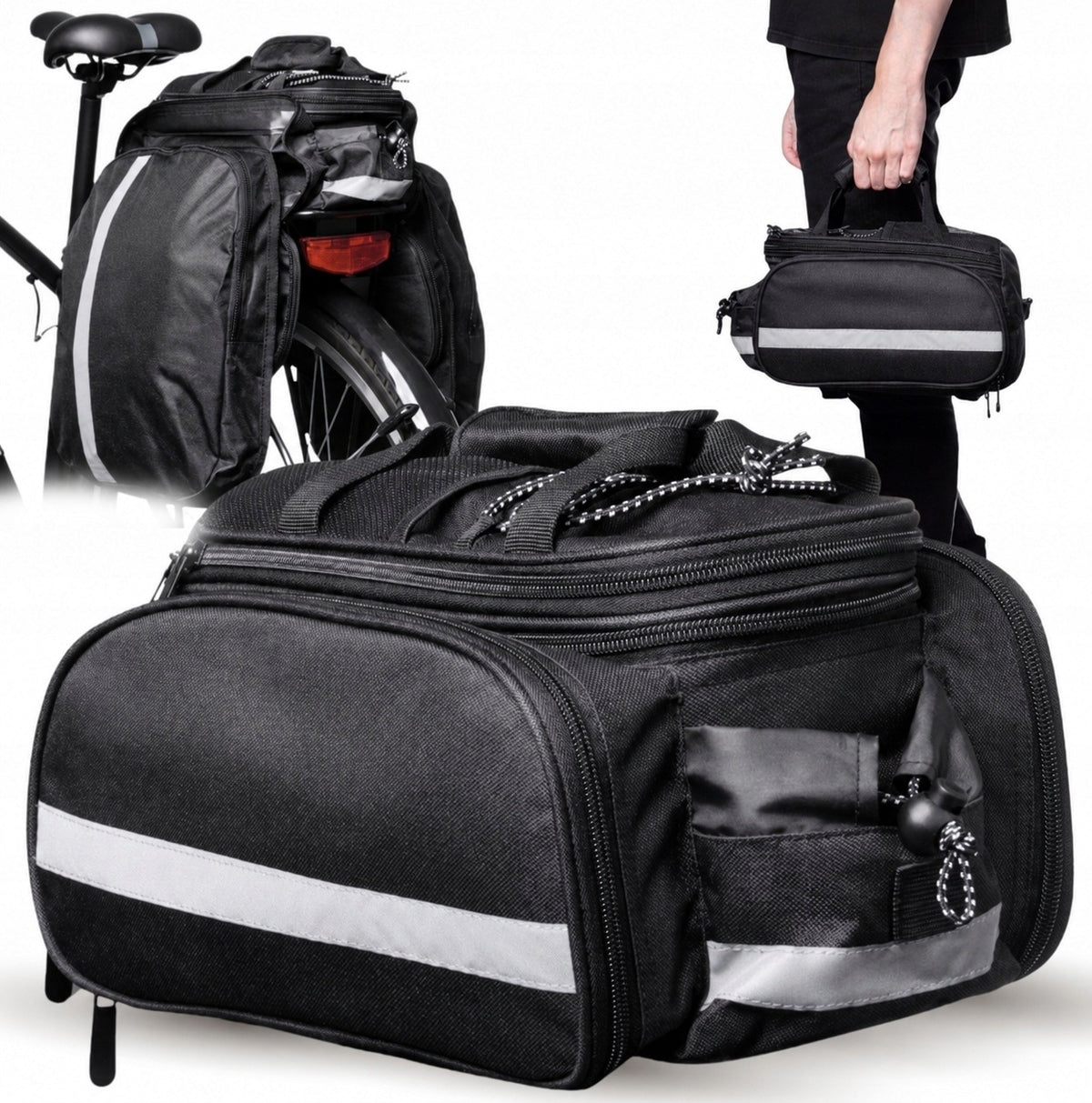 Pouch Bicycle Bag Rear Luggage Bike 27 l + WATERPROOF COVER