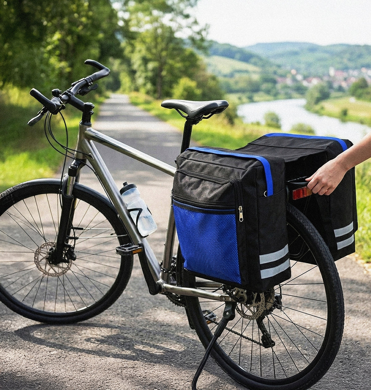 Pouch Bicycle Bag Rear Luggage Rack Waterproof 20L Reflector Packaging status original