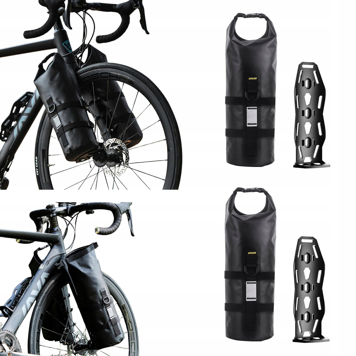 Pouch Bicycle Bag with Frame Holder Fork Road Waterproof Set