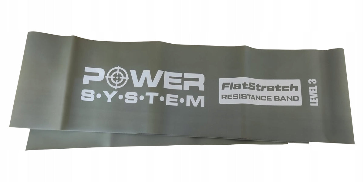 Power System Rubber for Exercise Flat Stretch Gym Aerobic Grey Level 3