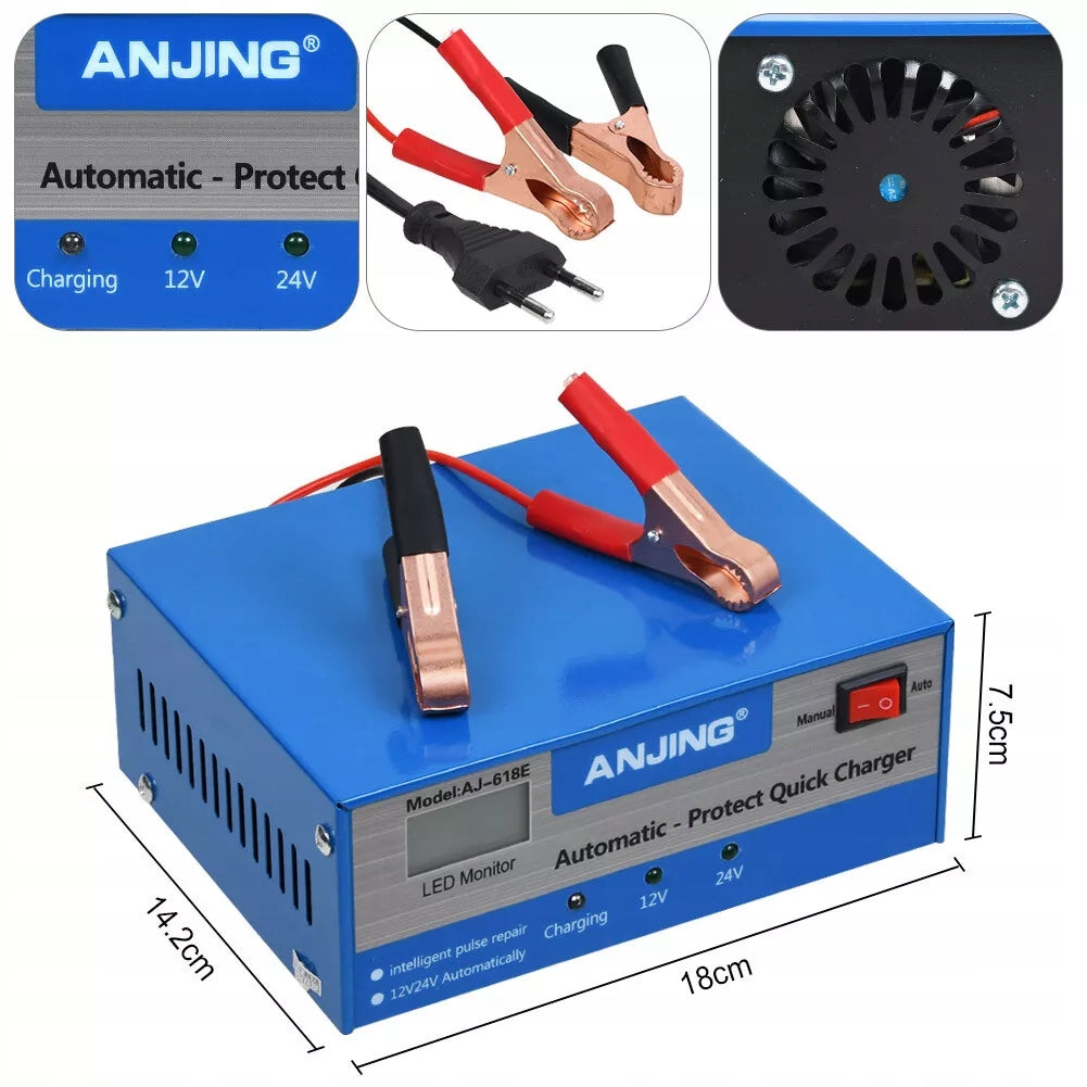 Powerful Smart Car Rectifier Battery Charger 24V 12V 10A Batteries included yes