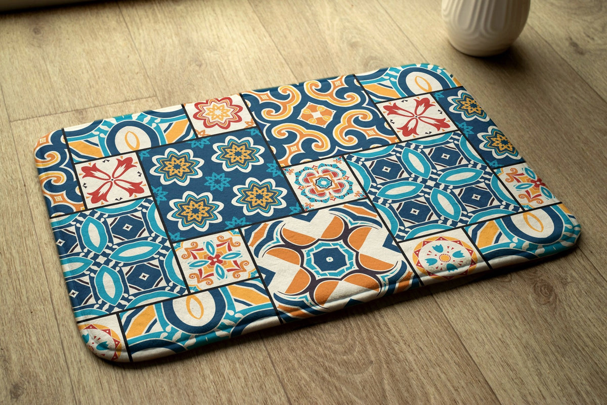 Practical Rug Mat Boho Bathroom Azulejo Packaging status original