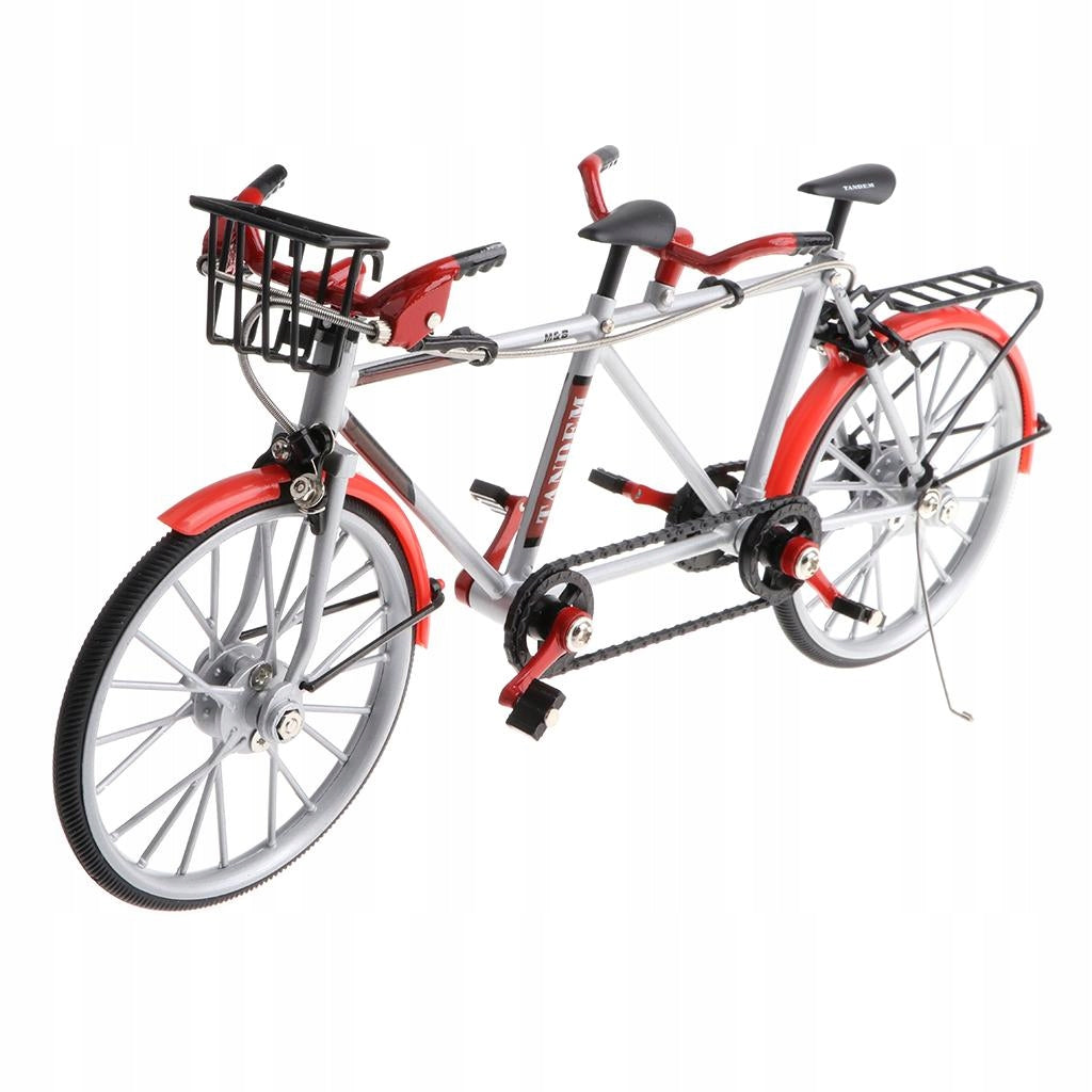Prettyia Mini Red Alloy Diecast Models Tandem Bike Bicycle Packaging status original