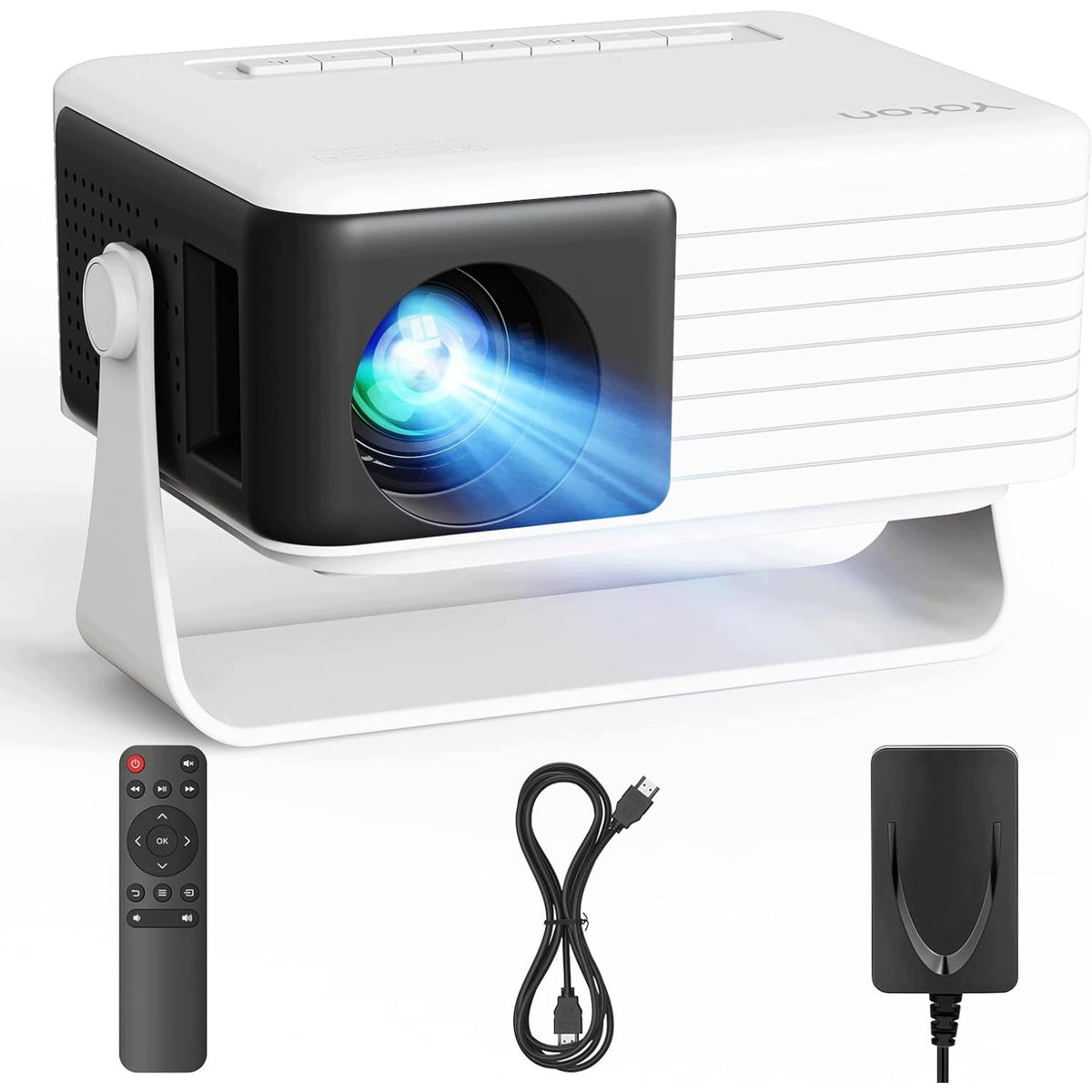 Projector Portable Mini 1080P Full HD Home Theater Projector HDMI USB White