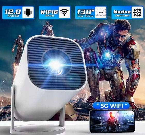 Projector Portable Rotating Android Smart TV 4K LED Speaker WIFI Packaging status original