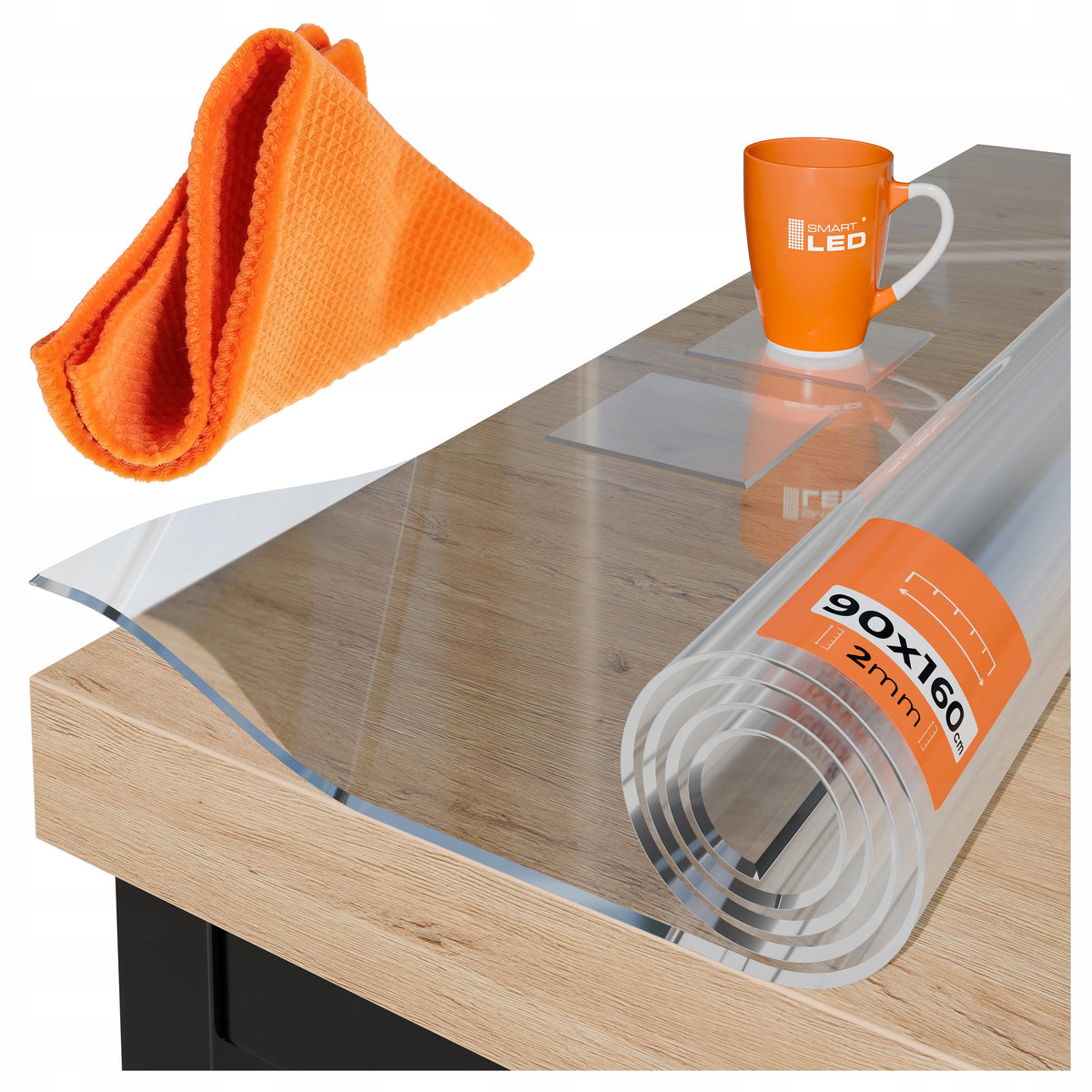 Protective Mat Table Desk Pad 2mm 90x160 Transparent Soft Glass