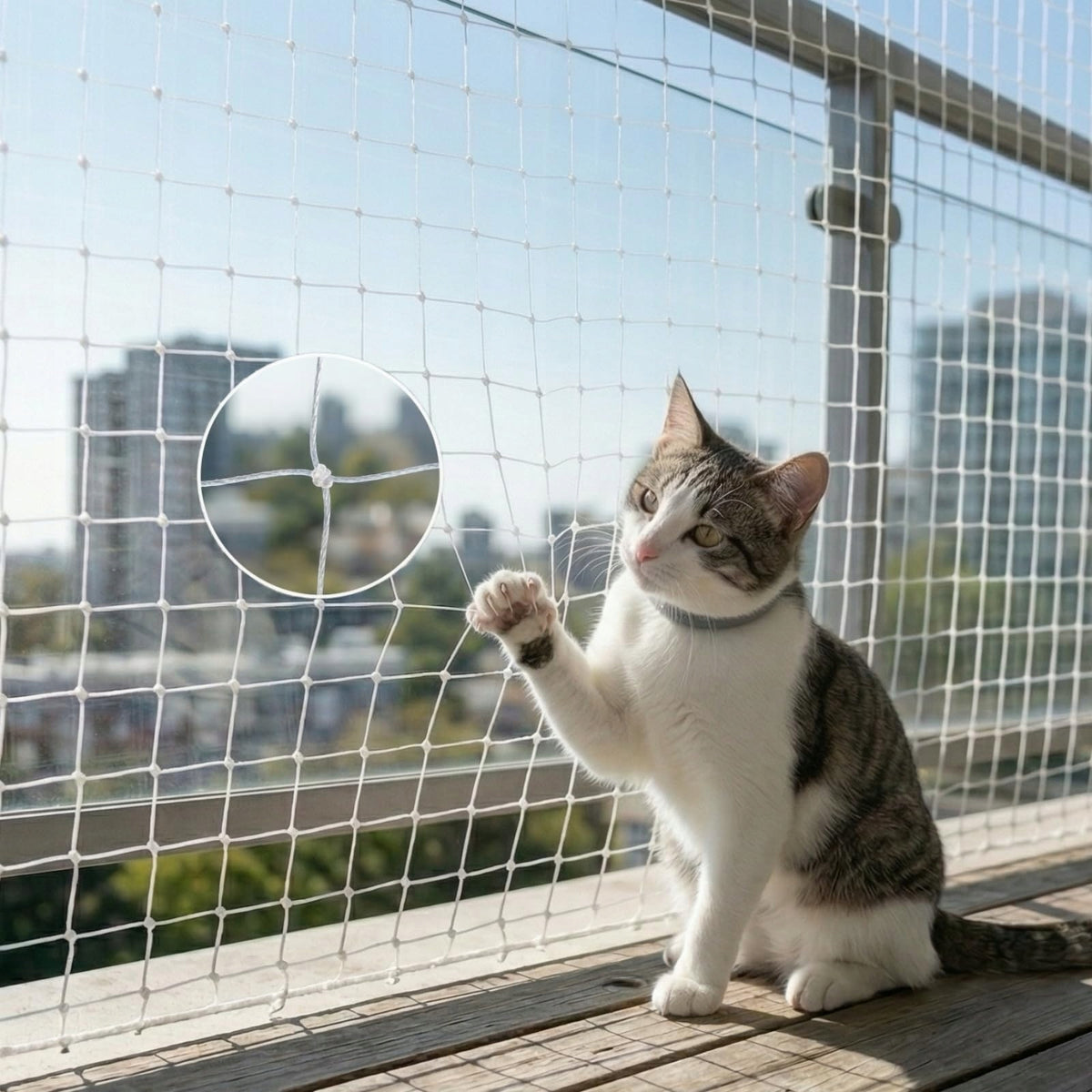 Protective cat net 6x3m transparent