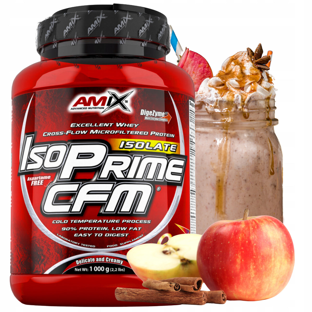 Protein Isolate Amix IsoPrime CFM Protein Apple Cinnamon 1kg