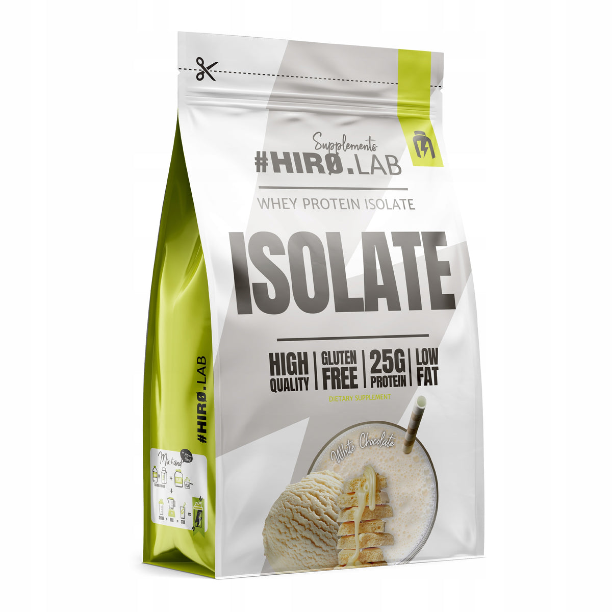 Protein supplement protein isolate WPI HIRO.LAB ISOLATE 700 g white chocolate flavour