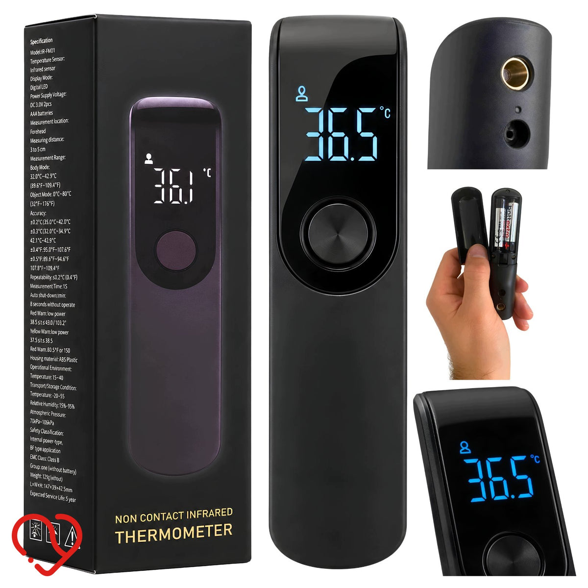 Pyrometer Non-Contact Forehead Thermometer for Adults Portable