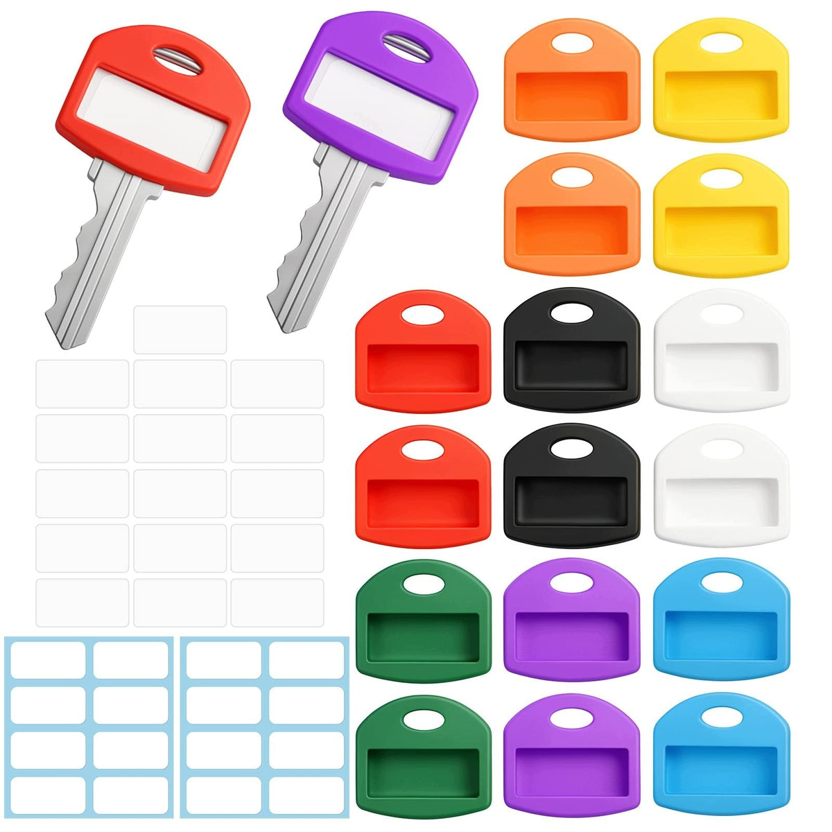 QUILAX 16PCS KEY MARKERS PLASTIC KEY COVERS FOR HOME