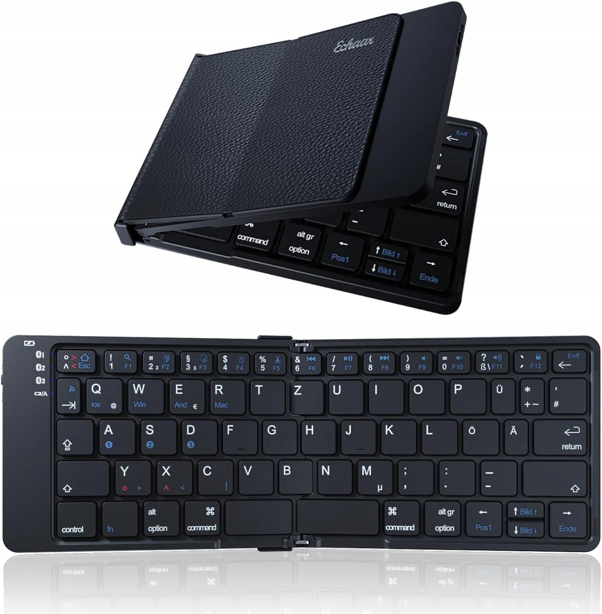 QWERTZ MOBILE ECHAAR KEYBOARD, FOLDABLE, BT 5.1, FOR LAPTOP, TABLET