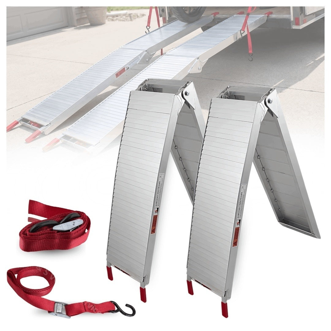 RAMPS INRUN RAMP ALUMINUM FOLDING DRIVEWAY 205 CM 680 KG 2 PCS