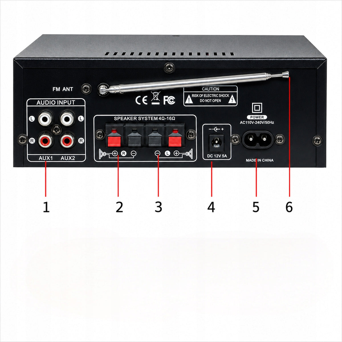 RECEIVER HI-FI AMPLIFIER STEREO BLUETOOTH RADIO DIGITAL POWER AMPLIFIER