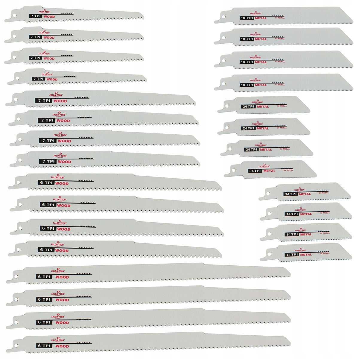 RECIPROCATING SAW BLADE SET OF 28 KNIVES