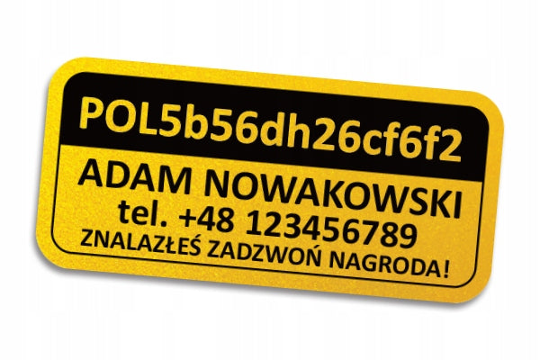 REFLECTIVE STICKERS FOR DRONE OPERATOR NUMBER YELLOW EAN (GTIN) 5907100160571