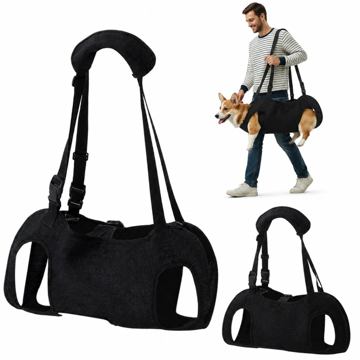 REHABILITATION HARNESS FOR DOG WITH OXFORD – ADJUSTABLE FOR LIFTING
