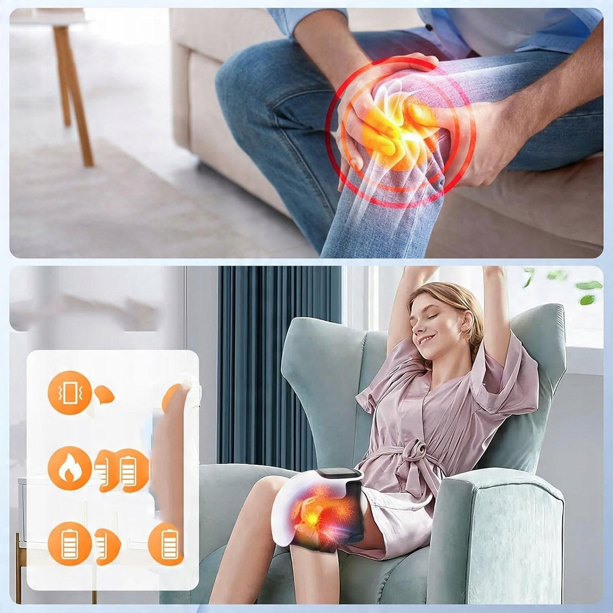 REHABILITATION MASSAGER KNEE SHOULDER RED LIGHT VIBRATION HEATING Packaging status original