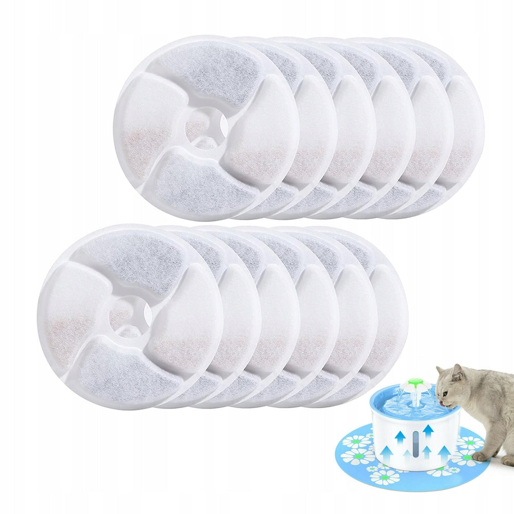 REPLACEMENT FILTER SET FILTER FOR DOG CAT DRINKER FOUNTAIN 12 PIECES