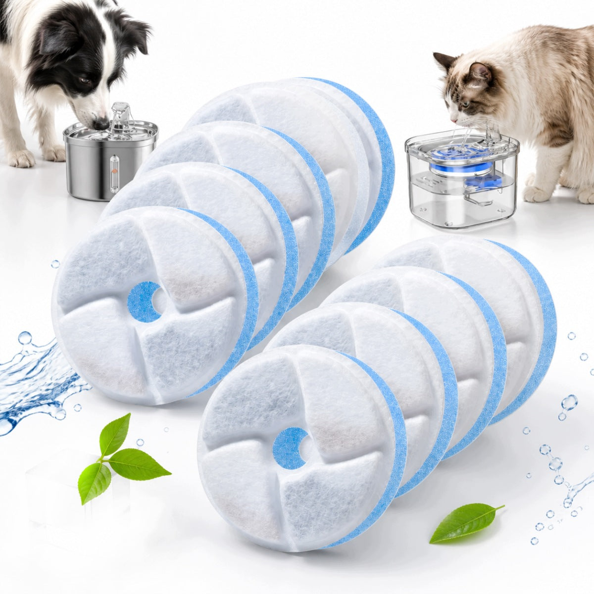 REPLACEMENT FILTER SET FILTER FOR DOG CAT DRINKER FOUNTAIN 8 PIECES