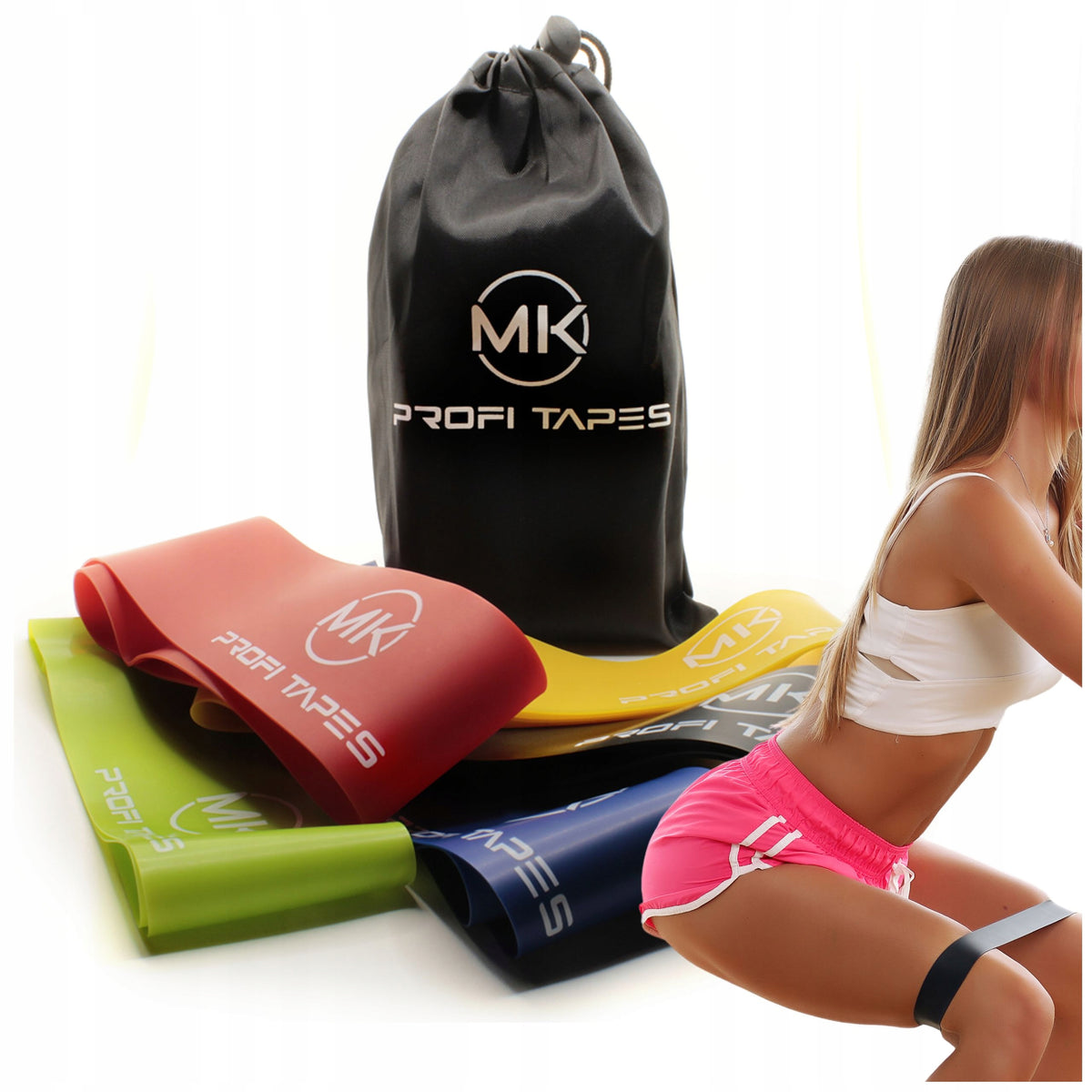RESISTANCE EXERCISE RUBBERS MINI BAND FITNESS TAPES HIGH QUALITY SET OF 5