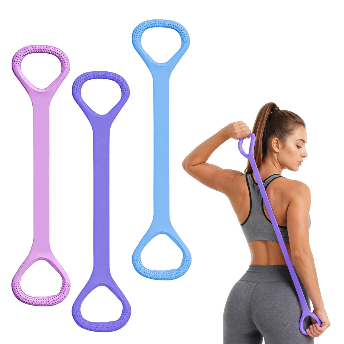 RESISTANCE RUBBER TAPE FOR EXERCISE SET OF 3 RESISTANCE 9 kg FLEXIBLE TRAINING