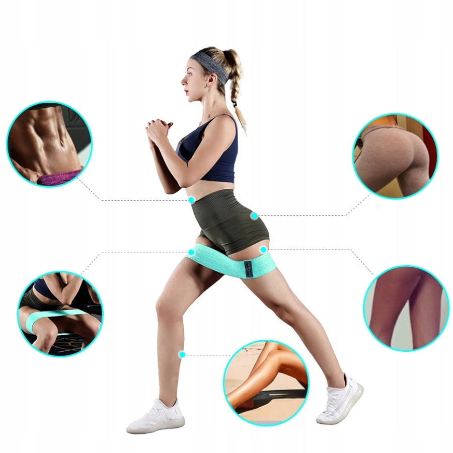 RESISTANCE RUBBERS FOR EXERCISE MATERIAL TRAINING TAPES SET OF TAPES 3PCS+BAG Manufacturer code guma hip band