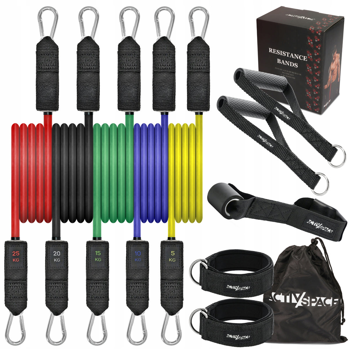 RESISTANCE RUBBERS FOR EXERCISE WORKOUT BANDS SET OF 5 RUBBERS HIGH PREMIUM QUALITY