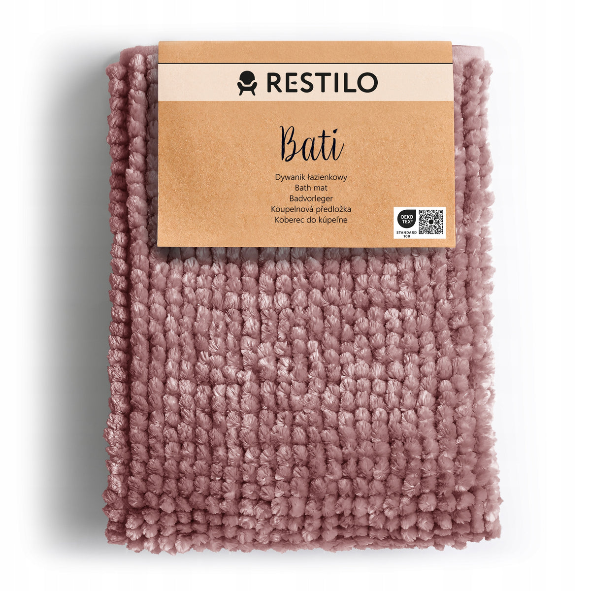 RESTILO Bathroom Rug Non-Slip Chenille Shaggy 50X70 Pink