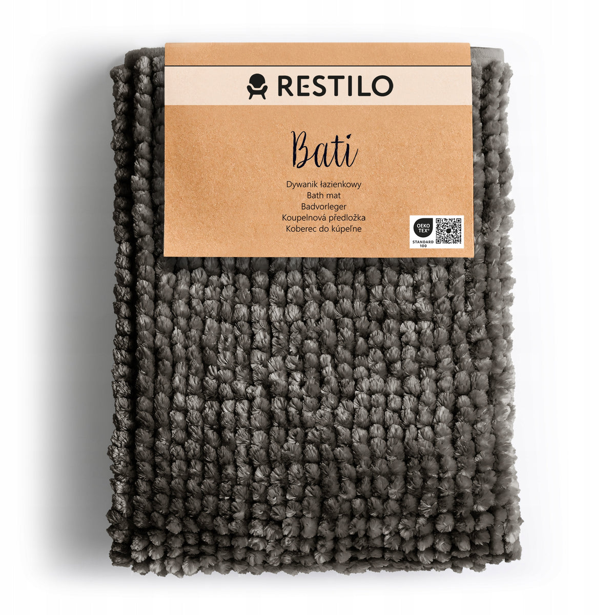 RESTILO Bathroom Rug Non-Slip Chenille Shaggy 50X70 Steel