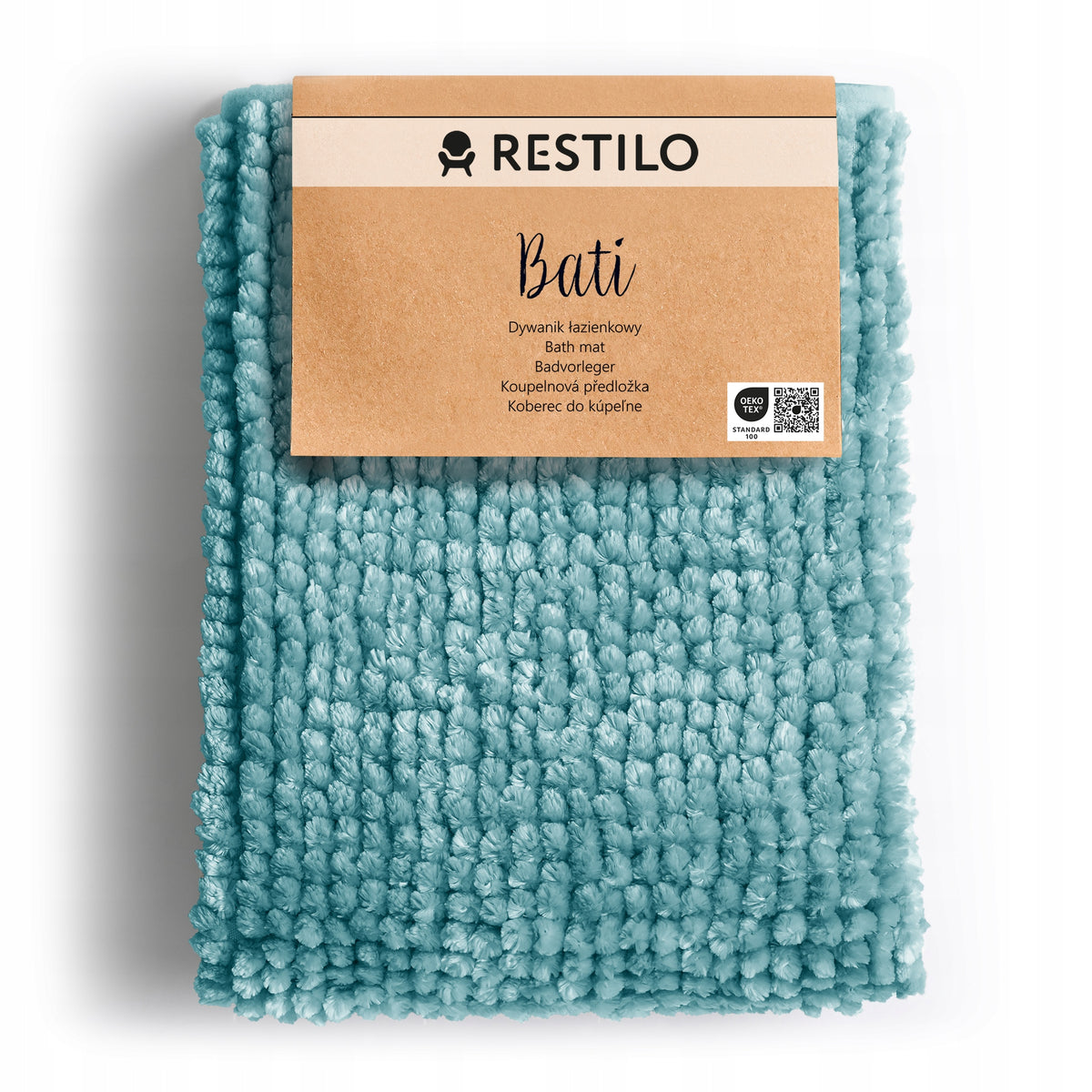RESTILO Bathroom Rug Non-Slip Chenille Shaggy 50X70 Turquoise
