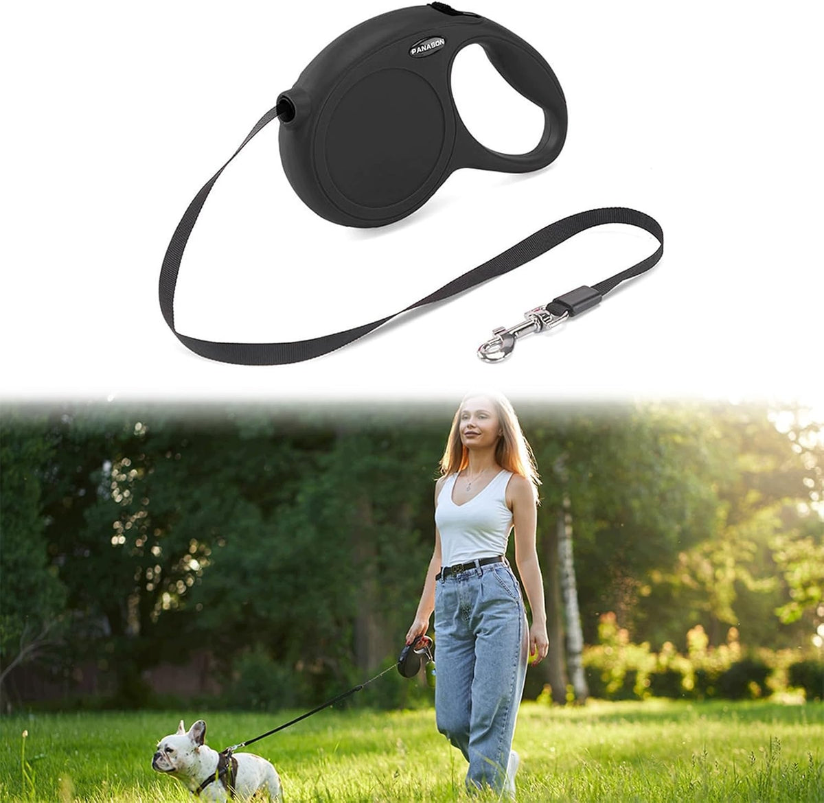 RETRACTABLE DOG LEASH 5M NON-SLIP HANDLE UP TO 25KG