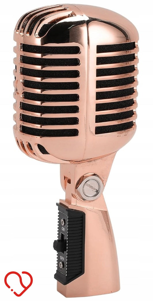 RETRO VINTAGE MICROPHONE CASE PROP DUMMY STYLE ELVIS PRESLEY PINK