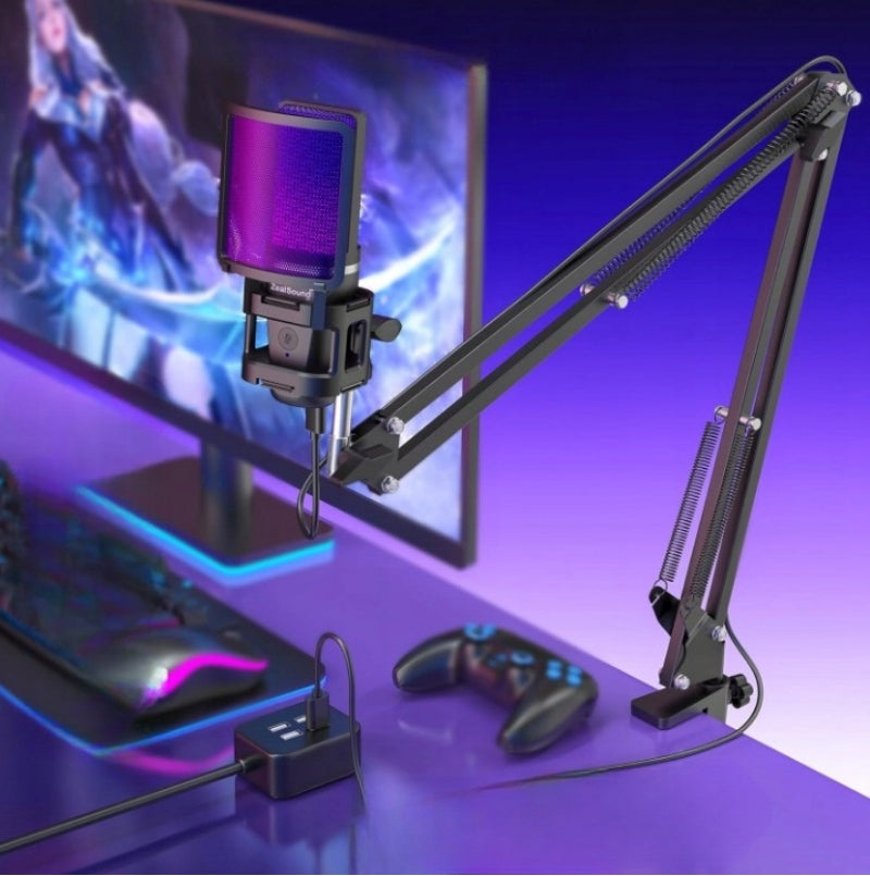 RGB USB gaming microphone – cardioid, stand, tripod, streaming Manufacturer code loh