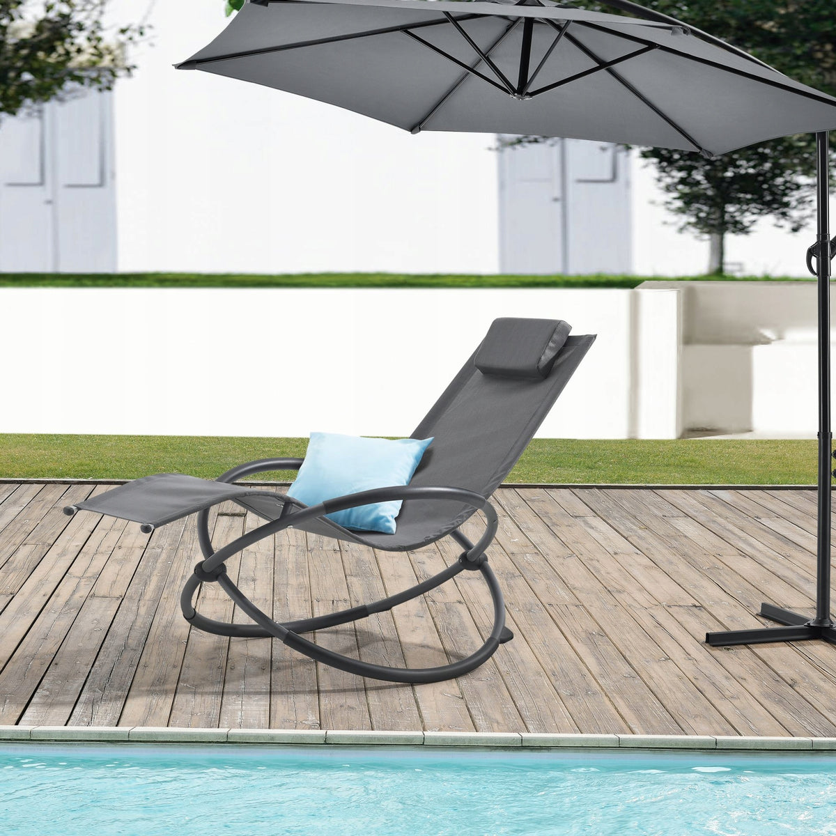 ROCKING CHAIR GARDEN BEACH CHAIR WITH CUSHION aluminum grey Manufacturer code 6302ACGL