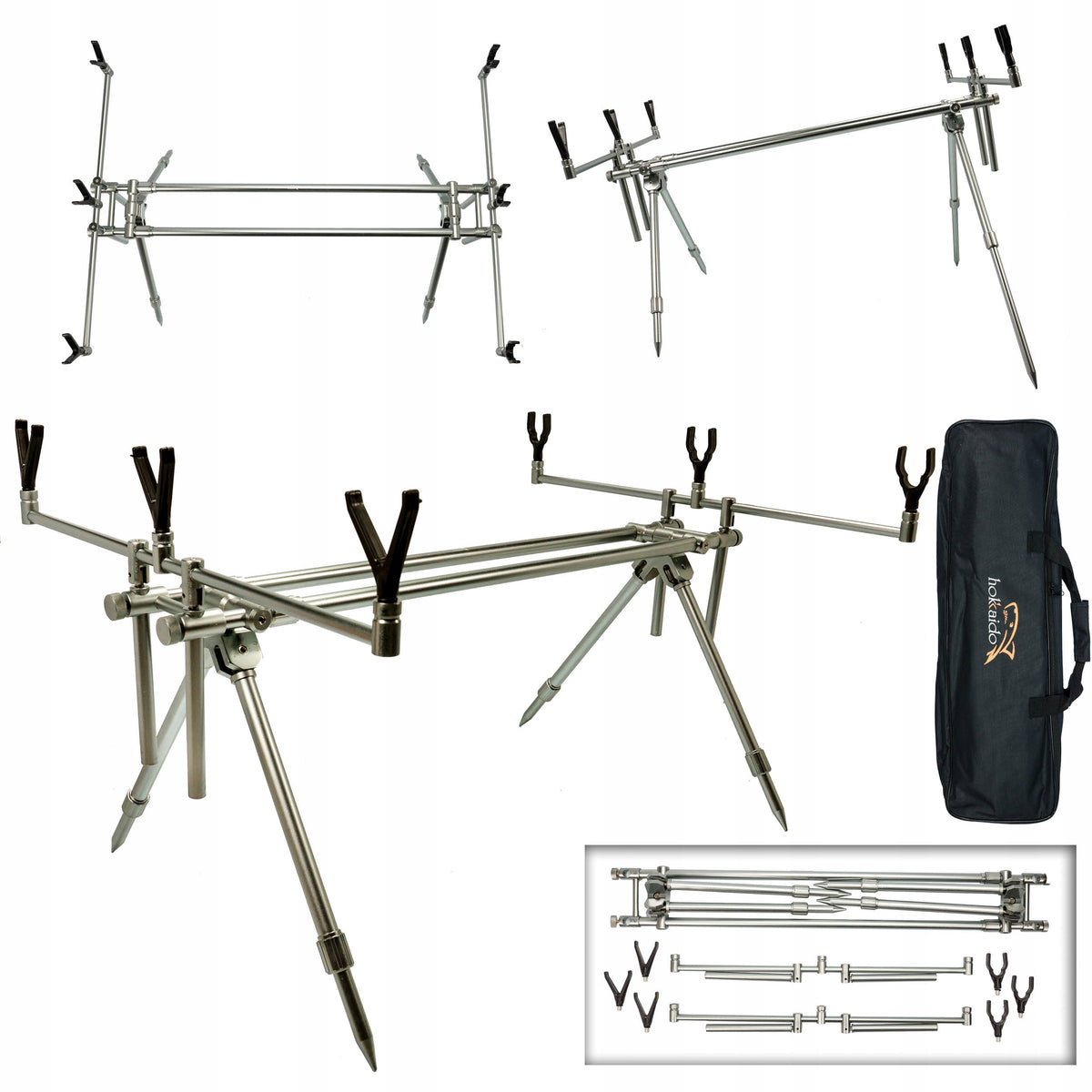 ROD CARP STAND FOR 3 RODS HOKKAIDO SOLID Brand Hokkaido