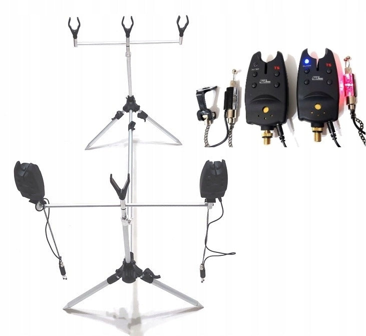 RODPOD ROD STAND 2 BEACONS 2 HANGERS + SUPPORT FORKS x 2 Brand Hokkaido