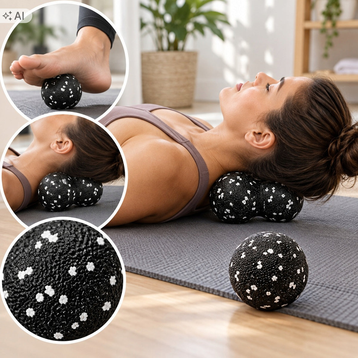 ROLLER BALL DOUBLE DUOBALL FOR MASSAGE RELAXING HARD + ROUND 8CM Packaging status original