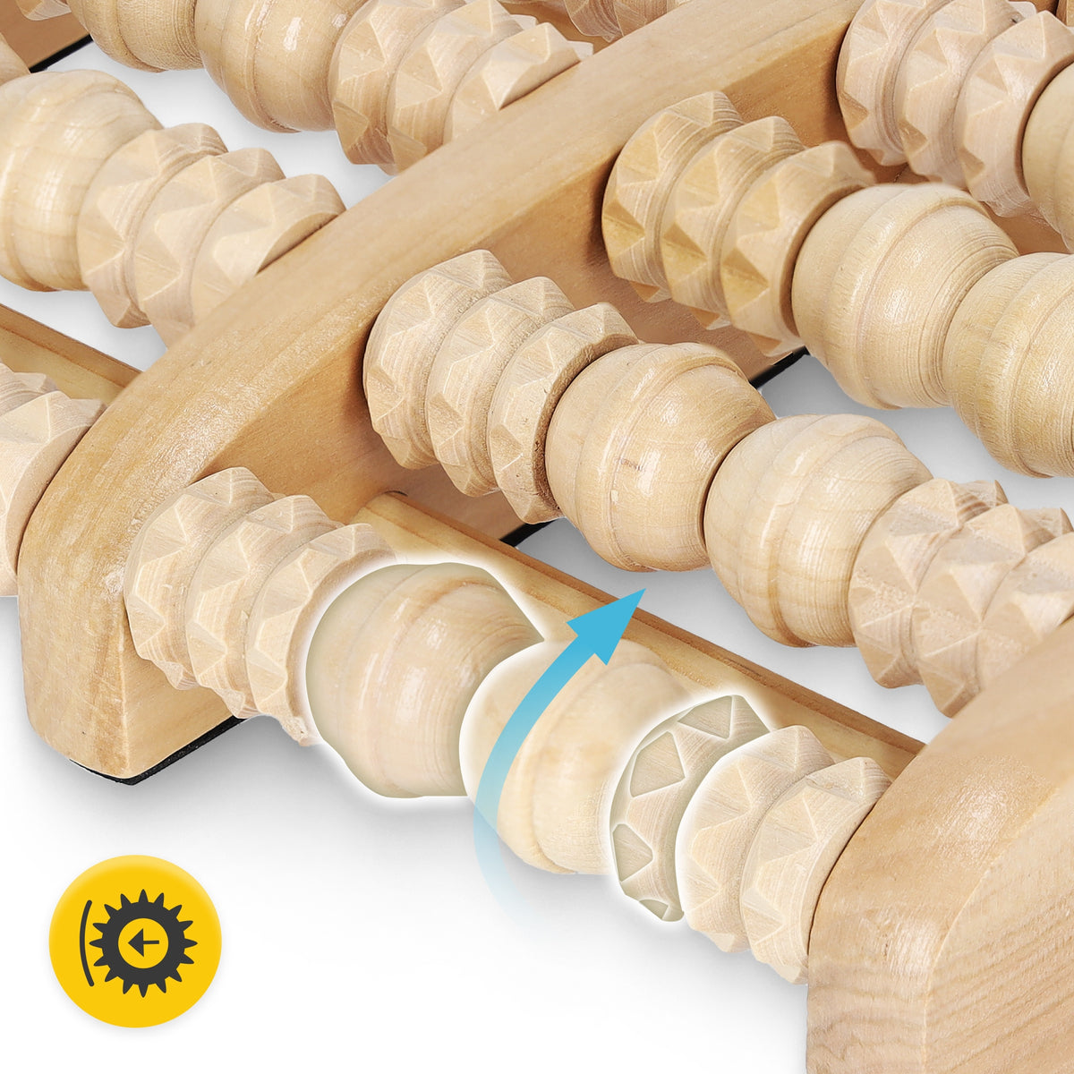ROLLER WITH PROJECTIONS FOR FOOT MASSAGE WOODEN ROLLER WITH SPIKES CARE Color beige