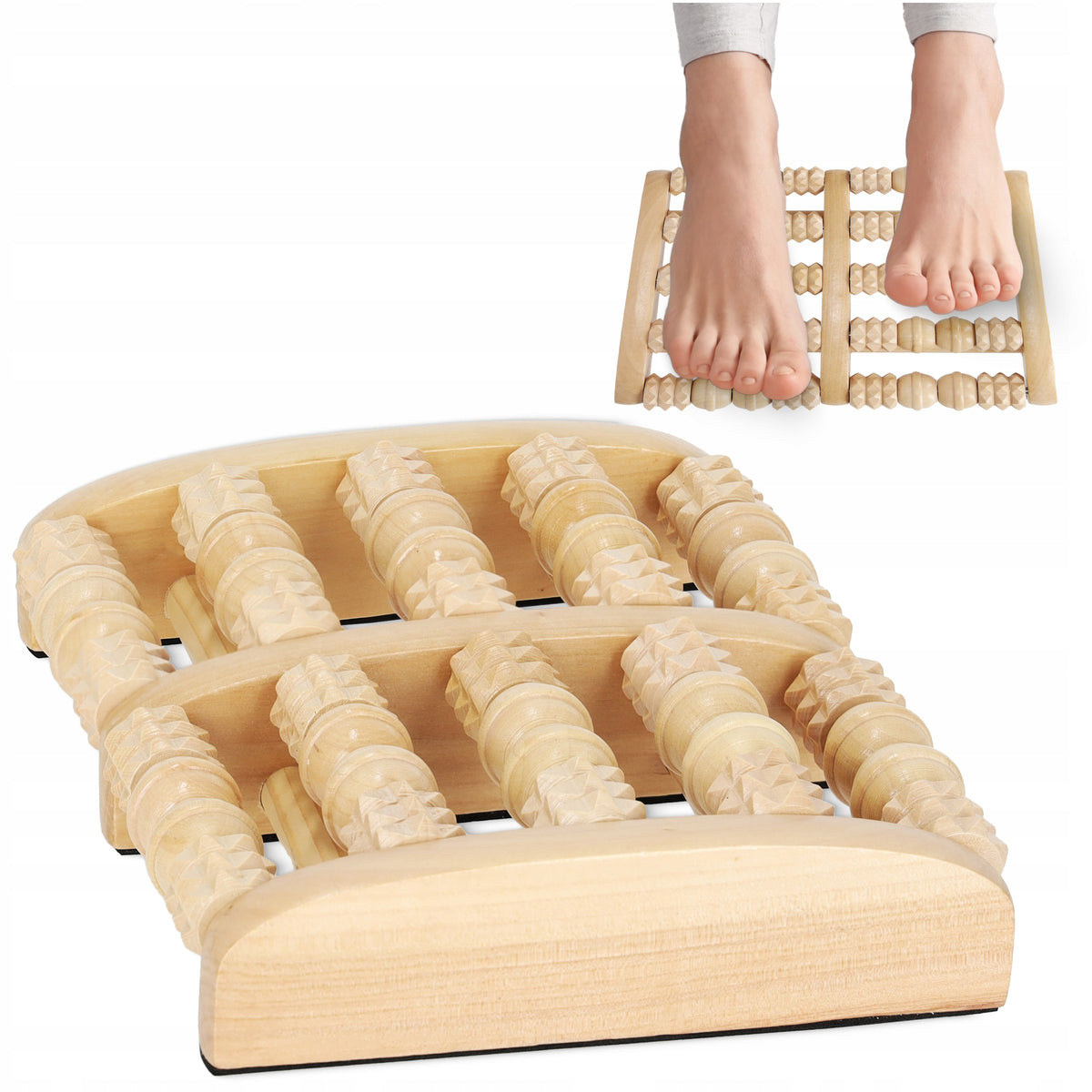 ROLLER WITH PROJECTIONS FOR FOOT MASSAGE WOODEN ROLLER WITH SPIKES CARE