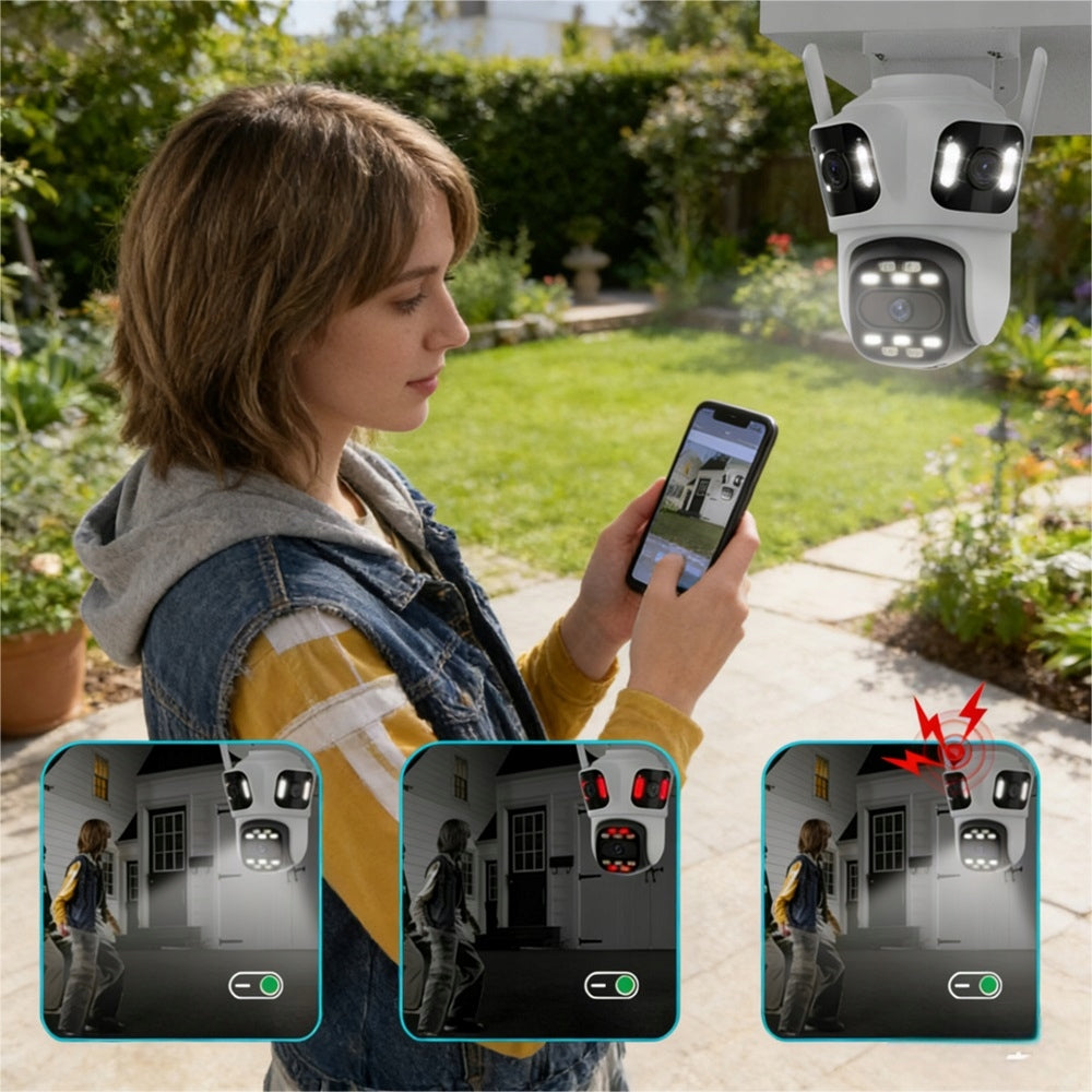 ROTATING OUTDOOR IP WIFI CAMERA 4X ZOOM 3x 4MPx FULL HD TRIPLE Packaging status original