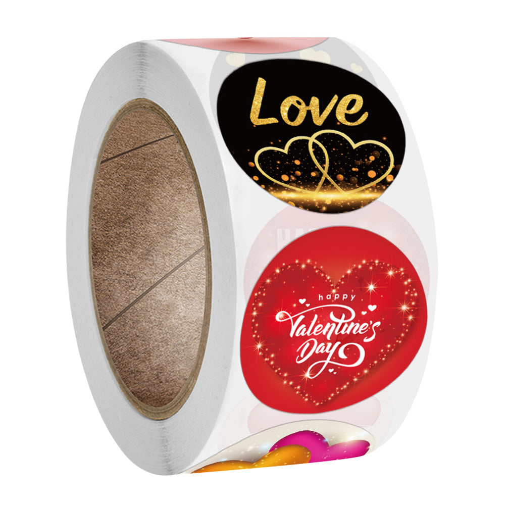 ROUND VALENTINE'S DAY STICKERS HEART DECOR COOKIE