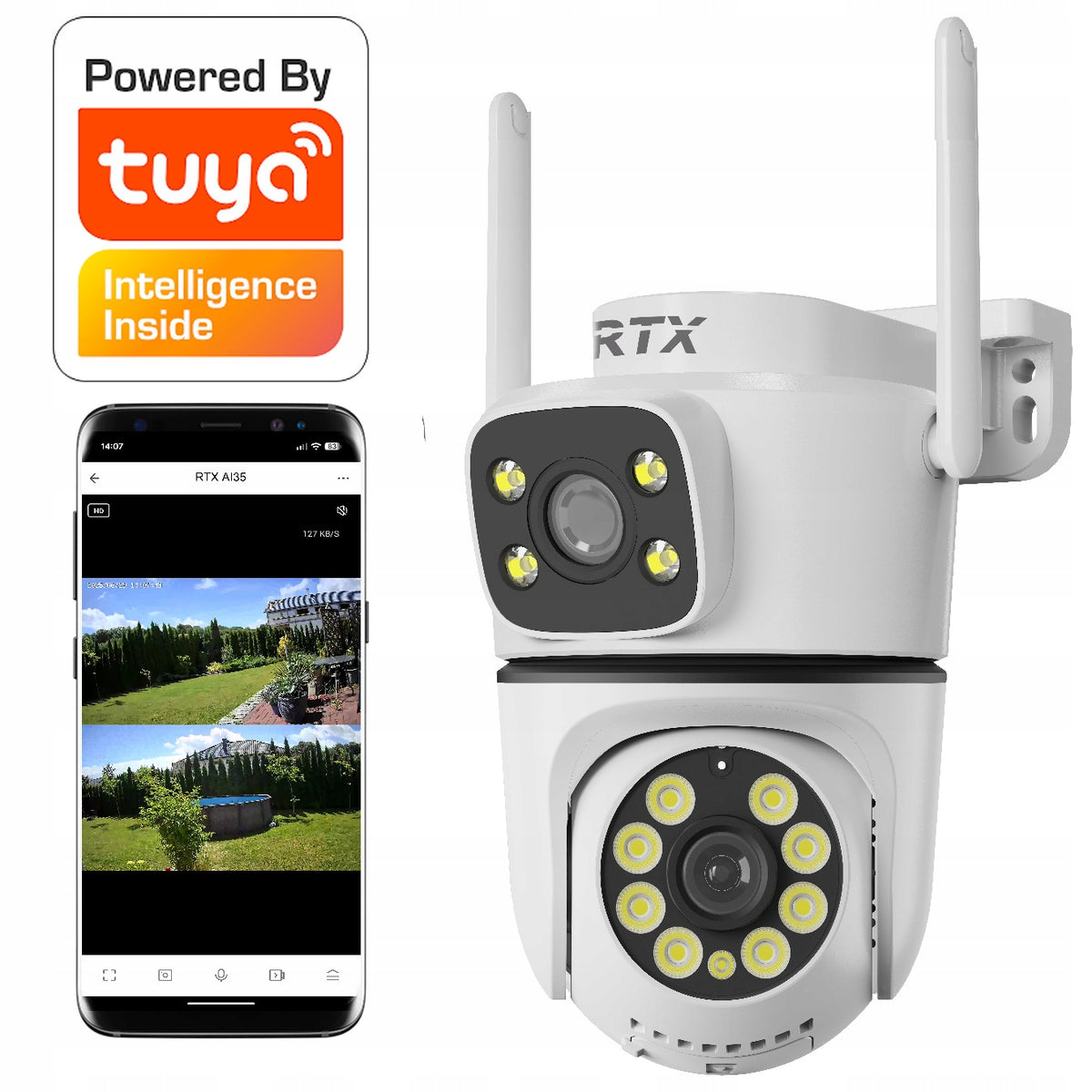 RTX IP Camera Outdoor Rotatable 2-way Audio SD Recording #2 LENSES