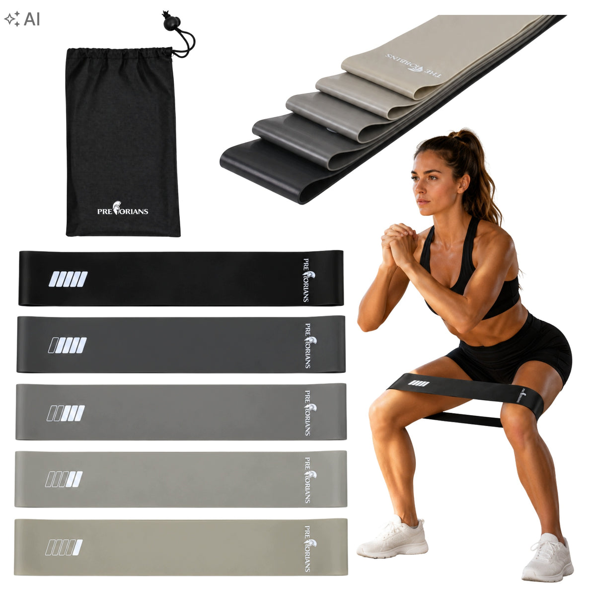 RUBBER MINI BAND SET OF 5 RESISTANCE EXERCISE RUBBERS STRETCHING TRAINING